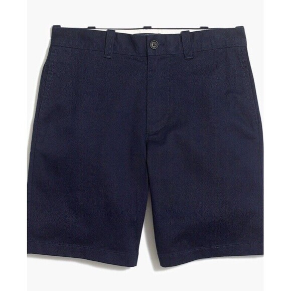 J. Crew Factory Shorts Men’s 33 Blue Navy 9" Flex Chino Flat Front New Cotton - Picture 1 of 12